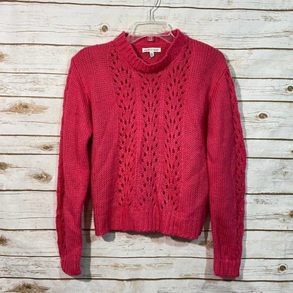 Woven Heart Women's Pink Cowl Neck Pullover Sweater Size‎ S/L